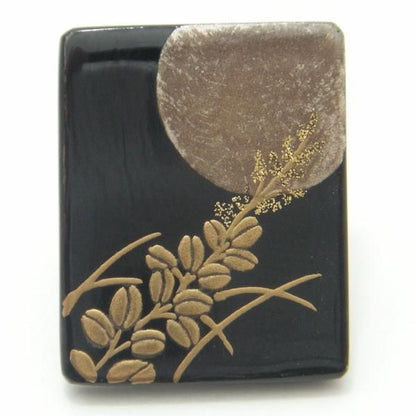 【受注生産品】月萩・漆塗・タイタック(ピンブローチ)