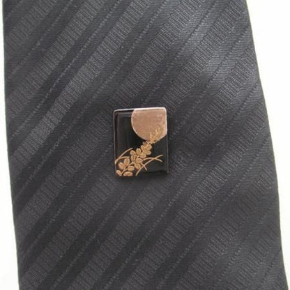 【受注生産品】月萩・漆塗・タイタック(ピンブローチ)