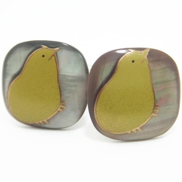 【受注生産品】伊藤若冲ひよこの蒔絵カフス(カフリンクス/カフスボタン)