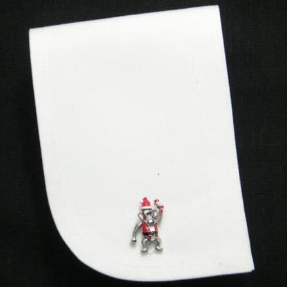 【JanLeslie】手足が動くサンタクロースモンキーのカフス(カフリンクス/カフスボタン)