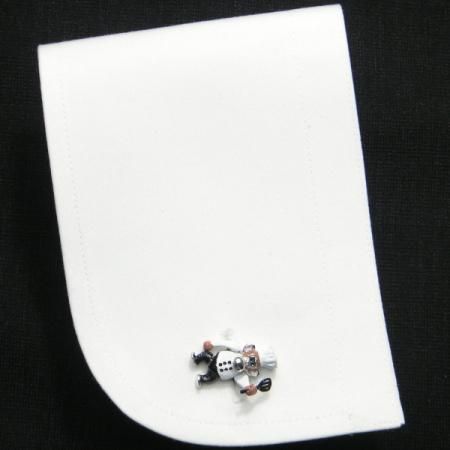 【JanLeslie】手足が動くグルメシェフモンキーのカフス(カフリンクス/カフスボタン)