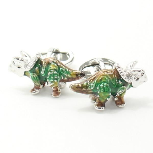 【JanLeslie】トリケラトプスのカフス(カフリンクス/カフスボタン)