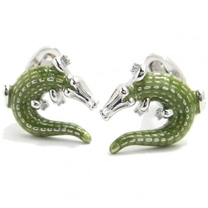 【JanLeslie】うねるクロコダイルのカフス(カフリンクス/カフスボタン)