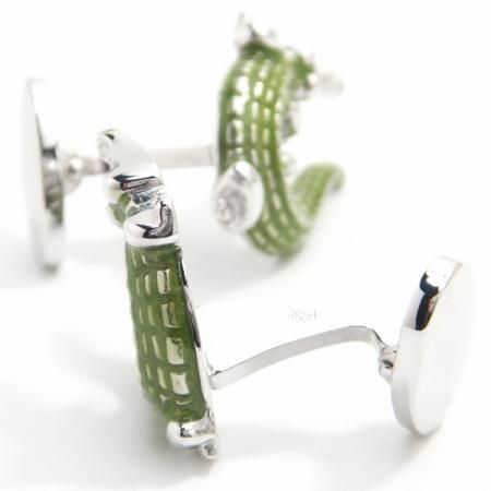 【JanLeslie】うねるクロコダイルのカフス(カフリンクス/カフスボタン)