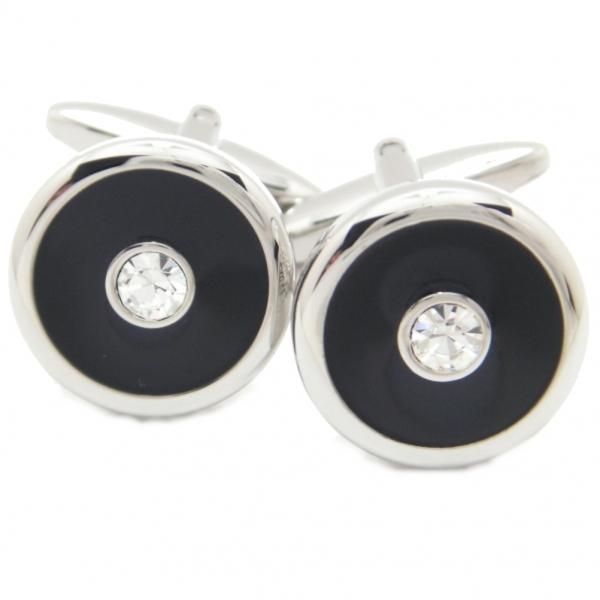 ブラックとダイヤのダンディなカフス(カフリンクス/カフスボタン)