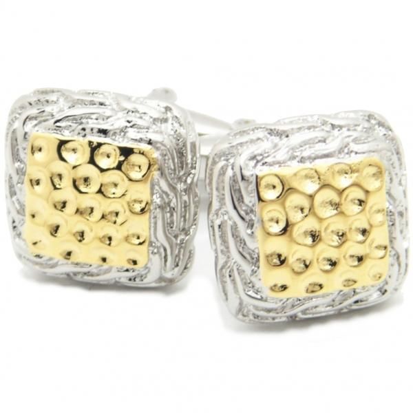 カロン・2トーンが効いたスクエアカフス(カフリンクス/カフスボタン)