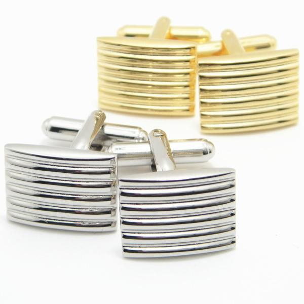 全2色・Raieカーブストライプが輝くカフス(カフリンクス/カフスボタン)