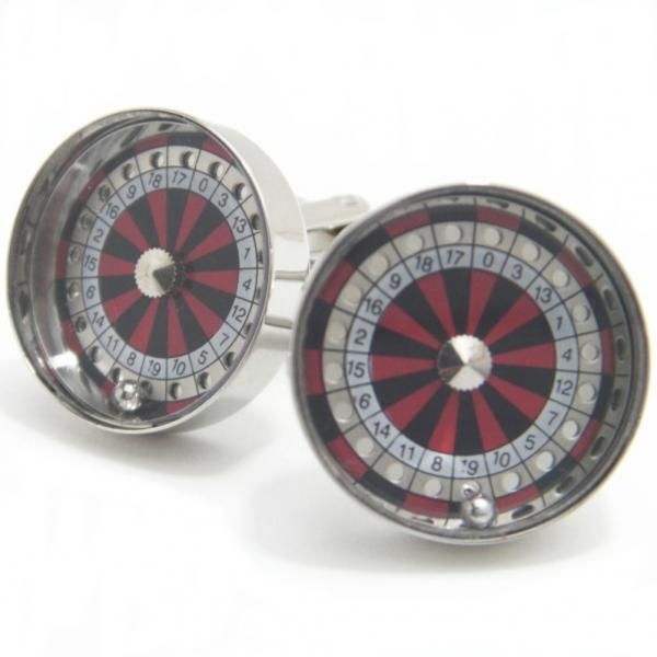 いつでも運試し?!ルーレット・赤のカフス(カフリンクス/カフスボタン)