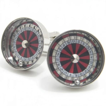 いつでも運試し?!ルーレット・赤のカフス(カフリンクス/カフスボタン)