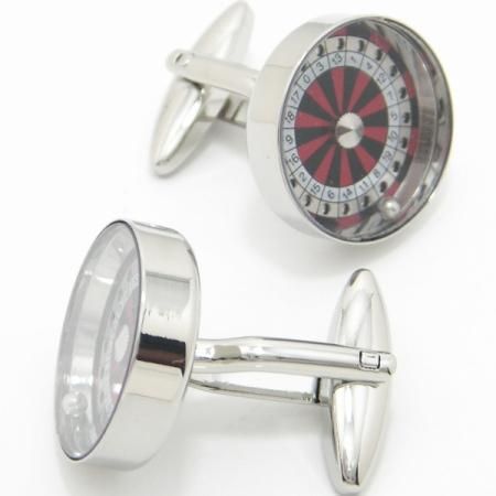 いつでも運試し?!ルーレット・赤のカフス(カフリンクス/カフスボタン)