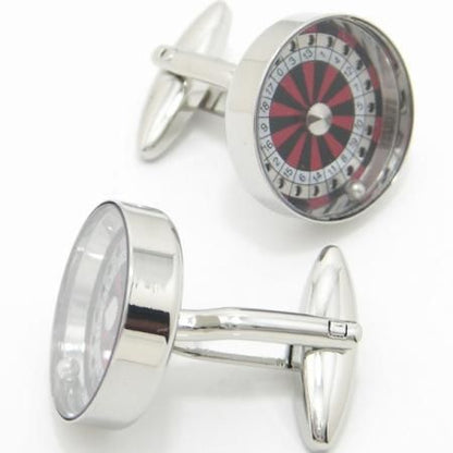 いつでも運試し?!ルーレット・赤のカフス(カフリンクス/カフスボタン)