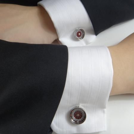 いつでも運試し?!ルーレット・赤のカフス(カフリンクス/カフスボタン)