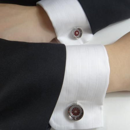 いつでも運試し?!ルーレット・赤のカフス(カフリンクス/カフスボタン)