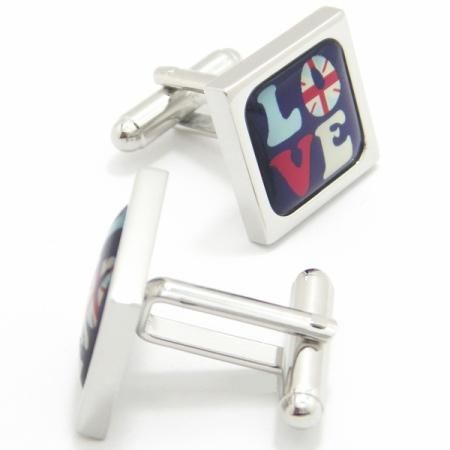 【SoniaSpencer】カラフルな英国LOVEのカフス(カフリンクス/カフスボタン)
