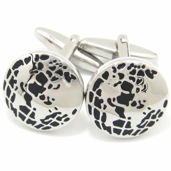 ワールドワイドに!!視野も広がる地球儀のカフス(カフリンクス/カフスボタン)