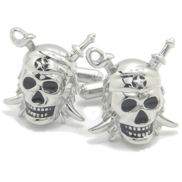 パイレーツ!ナイフとスカルのカフス(カフリンクス/カフスボタン)