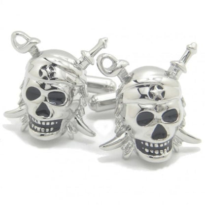 パイレーツ!ナイフとスカルのカフス(カフリンクス/カフスボタン)