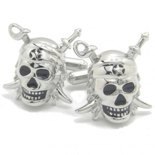 パイレーツ!ナイフとスカルのカフス(カフリンクス/カフスボタン)