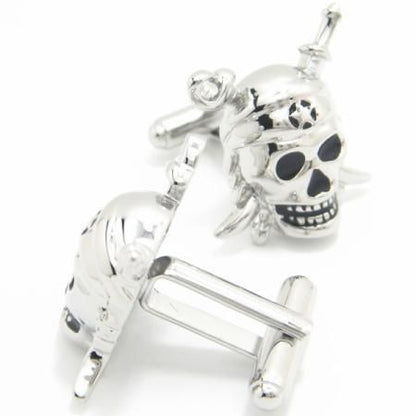 パイレーツ!ナイフとスカルのカフス(カフリンクス/カフスボタン)