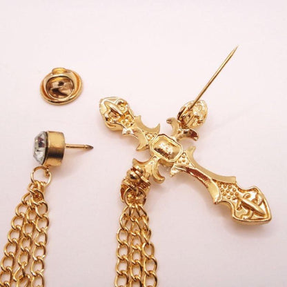 全2色 シルバー ゴールド ラペルピン キラっと十字架 ラペルブローチ