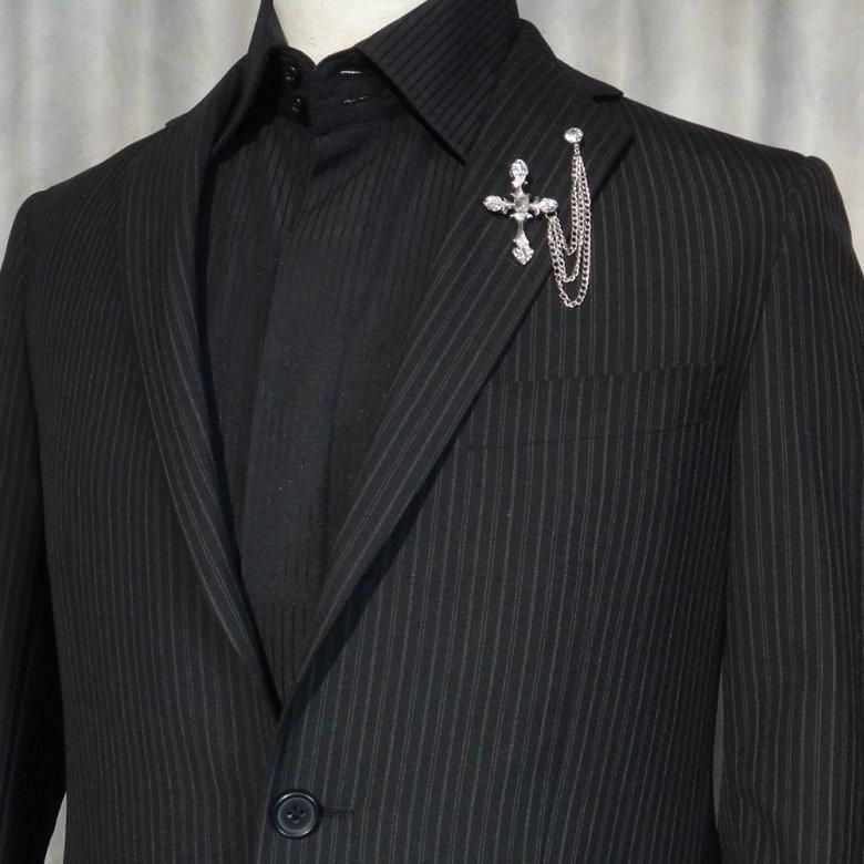 全2色 シルバー ゴールド ラペルピン キラっと十字架 ラペルブローチ