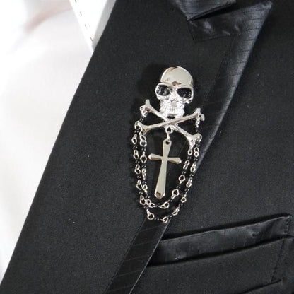 ラペルピン・ブラックスカルのラペルブローチ