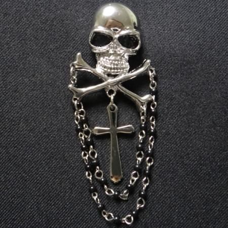 ラペルピン・ブラックスカルのラペルブローチ