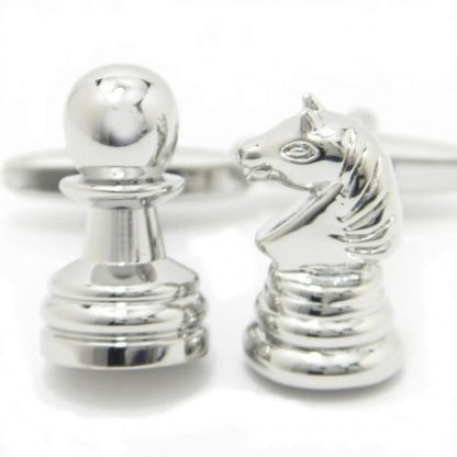 アシメトリーなチェスのカフス(カフリンクス/カフスボタン)