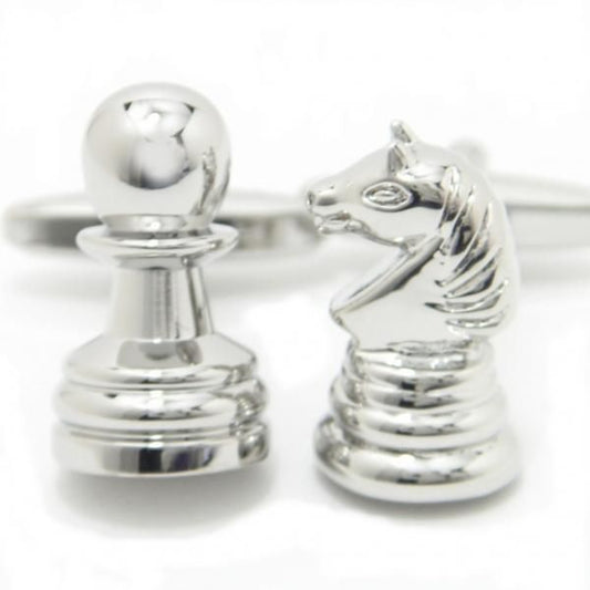 アシメトリーなチェスのカフス(カフリンクス/カフスボタン)