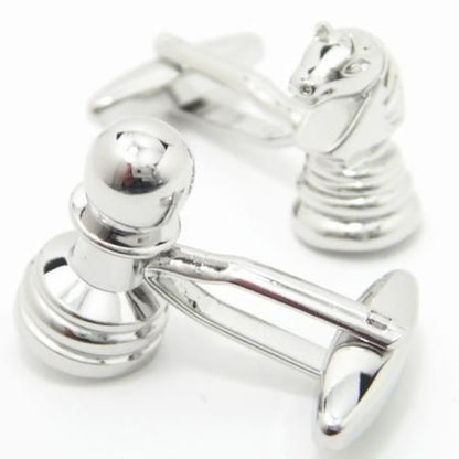 アシメトリーなチェスのカフス(カフリンクス/カフスボタン)