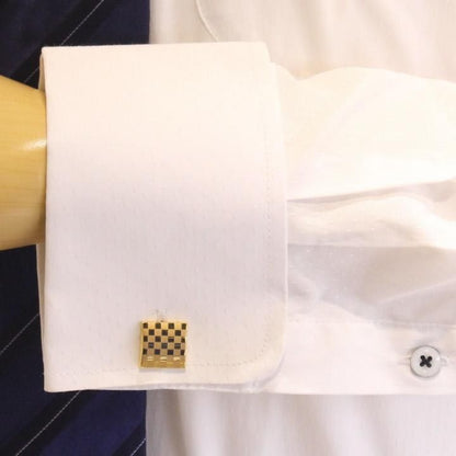 ゴールド・スモールチェックのカフス(カフリンクス/カフスボタン)