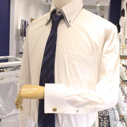 ゴールド・スモールチェックのカフス(カフリンクス/カフスボタン)