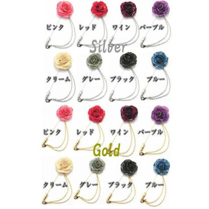 全16種・ラペルピン・本物のバラ使用・リアル・ローズ・ラペルピン