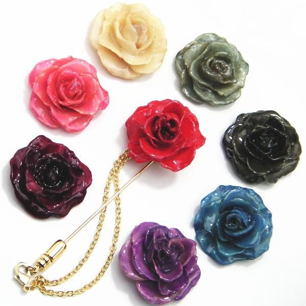 全16種・ラペルピン・本物のバラ使用・リアル・ローズ・ラペルピン