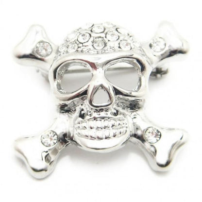 ラペルピン・きらきらスカル×骨のラペルブローチ