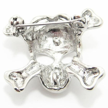 ラペルピン・きらきらスカル×骨のラペルブローチ