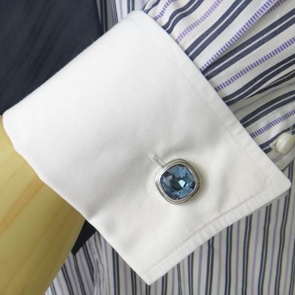 全10色・ブリリアントカット・スワロフスキーのカフス(カフリンクス/カフスボタン)