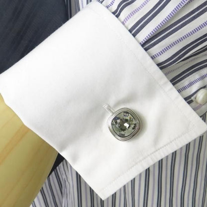 全10色・ブリリアントカット・スワロフスキーのカフス(カフリンクス/カフスボタン)