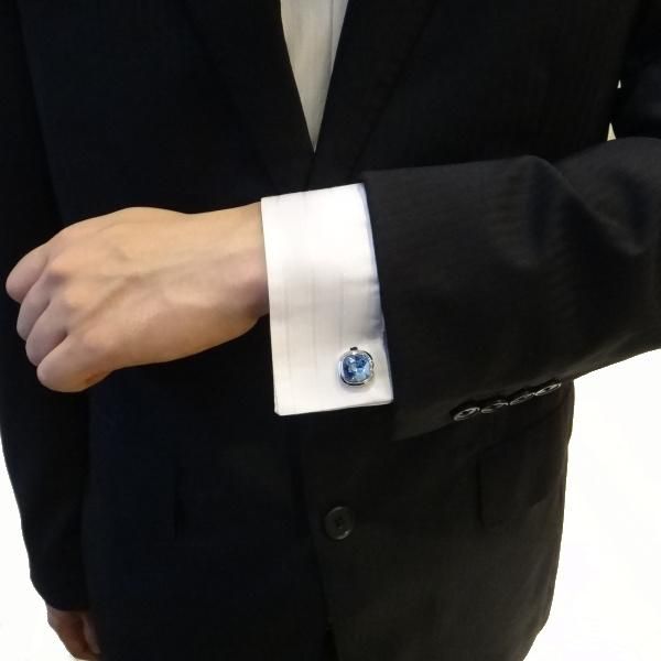 全10色・ブリリアントカット・スワロフスキーのカフス(カフリンクス/カフスボタン)