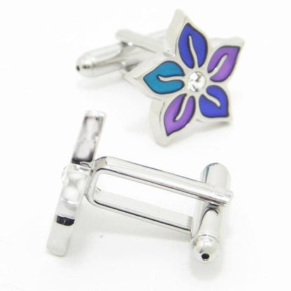 全2色・フラワーwithクリアストーン・カフス（カフリンクス/カフスボタン）