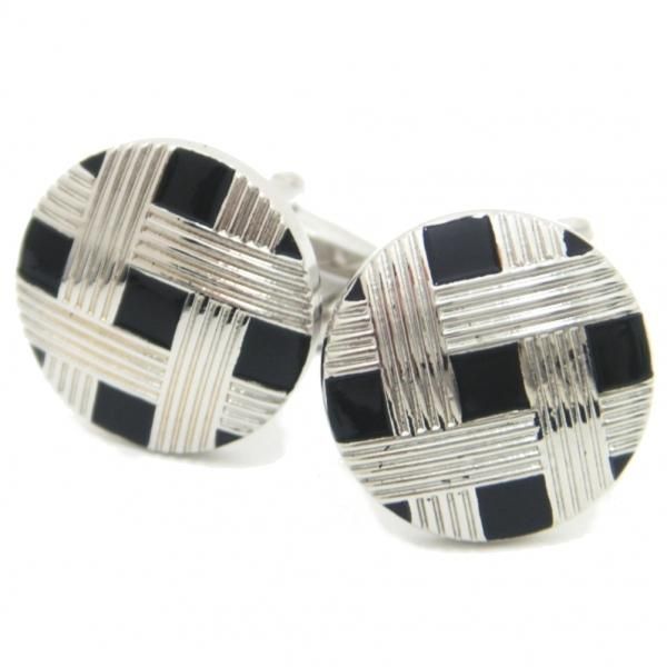 ラティスストライプ格子縞のカフス(カフリンクス/カフスボタン)