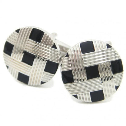 ラティスストライプ格子縞のカフス(カフリンクス/カフスボタン)