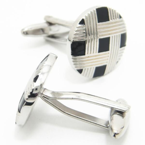 ラティスストライプ格子縞のカフス(カフリンクス/カフスボタン)