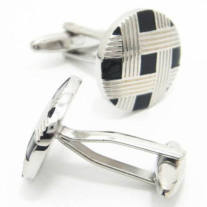 ラティスストライプ格子縞のカフス(カフリンクス/カフスボタン)