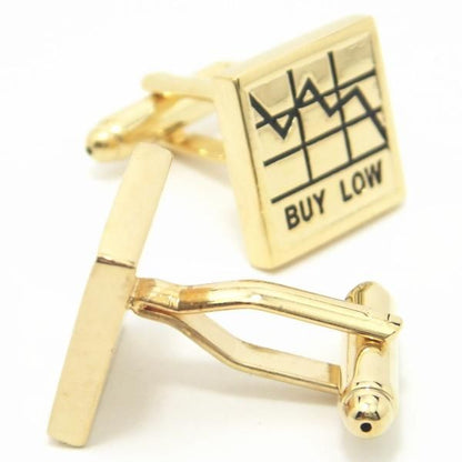 全2色・売って買って株価チャートのカフス(カフリンクス/カフスボタン)