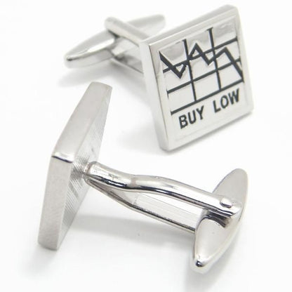 全2色・売って買って株価チャートのカフス(カフリンクス/カフスボタン)