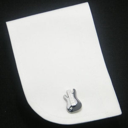 乗り乗りモノトーン・エレキギターのカフス(カフリンクス/カフスボタン)