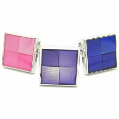 全3色・グラデーションのカラフルスクウェアカフス(カフリンクス/カフスボタン)