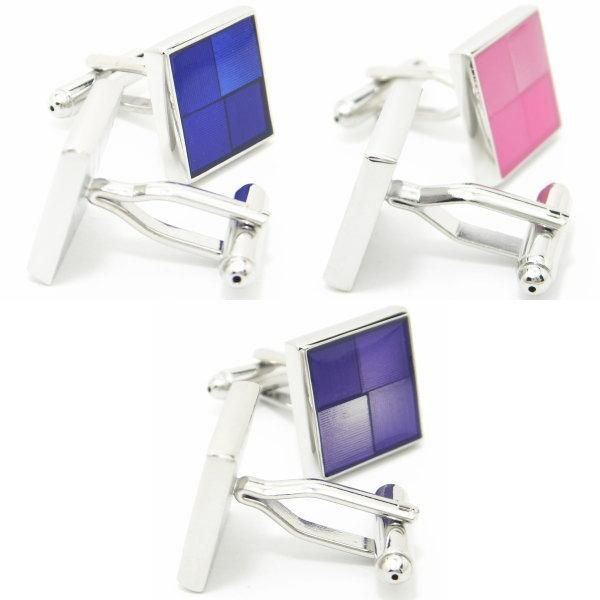 全3色・グラデーションのカラフルスクウェアカフス(カフリンクス/カフスボタン)