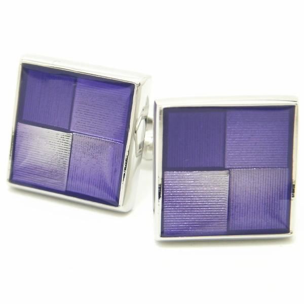 全3色・グラデーションのカラフルスクウェアカフス(カフリンクス/カフスボタン)